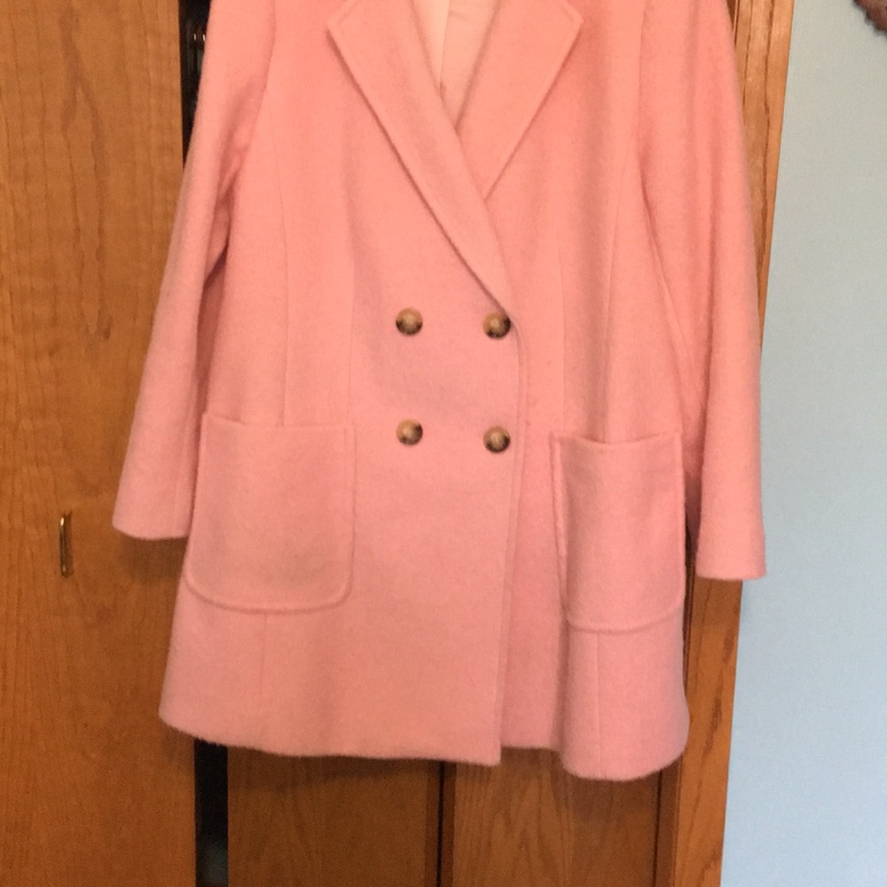 Talbots womens’ boiled wool pink coat sz.18.